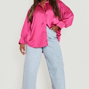 SHEIN Pink Button Down Shirt for Women
